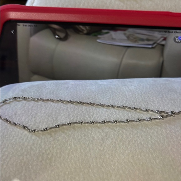 JTV Silver Necklace with Crystal Accents, length is 16” choker l - Picture 4 of 8